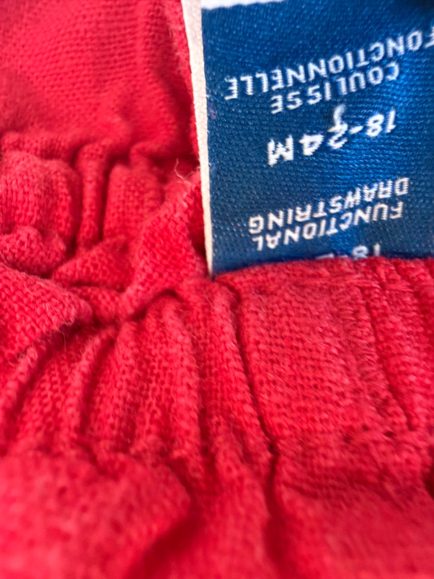 Red Drawstring Shorts / 18-24m