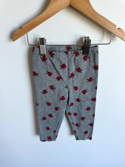 Grey Floral Leggings / 18m