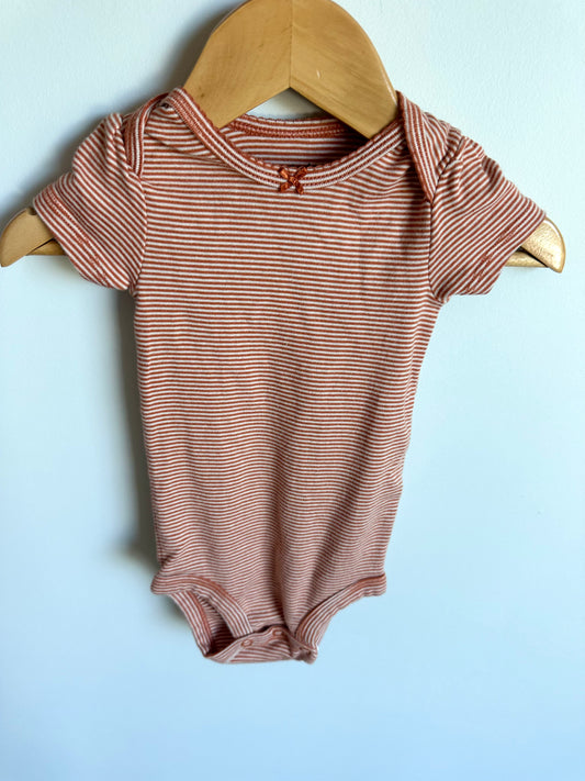 Blush Striped Bodysuit / 9m