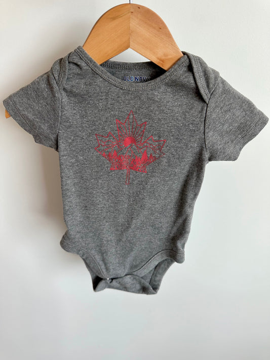 Grey Maple Leaf Bodysuit / 12-18m