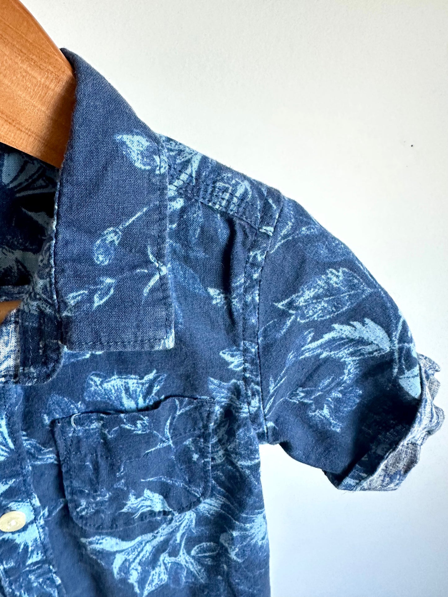 Gap Blue Floral Dress Shirt / 18-24m