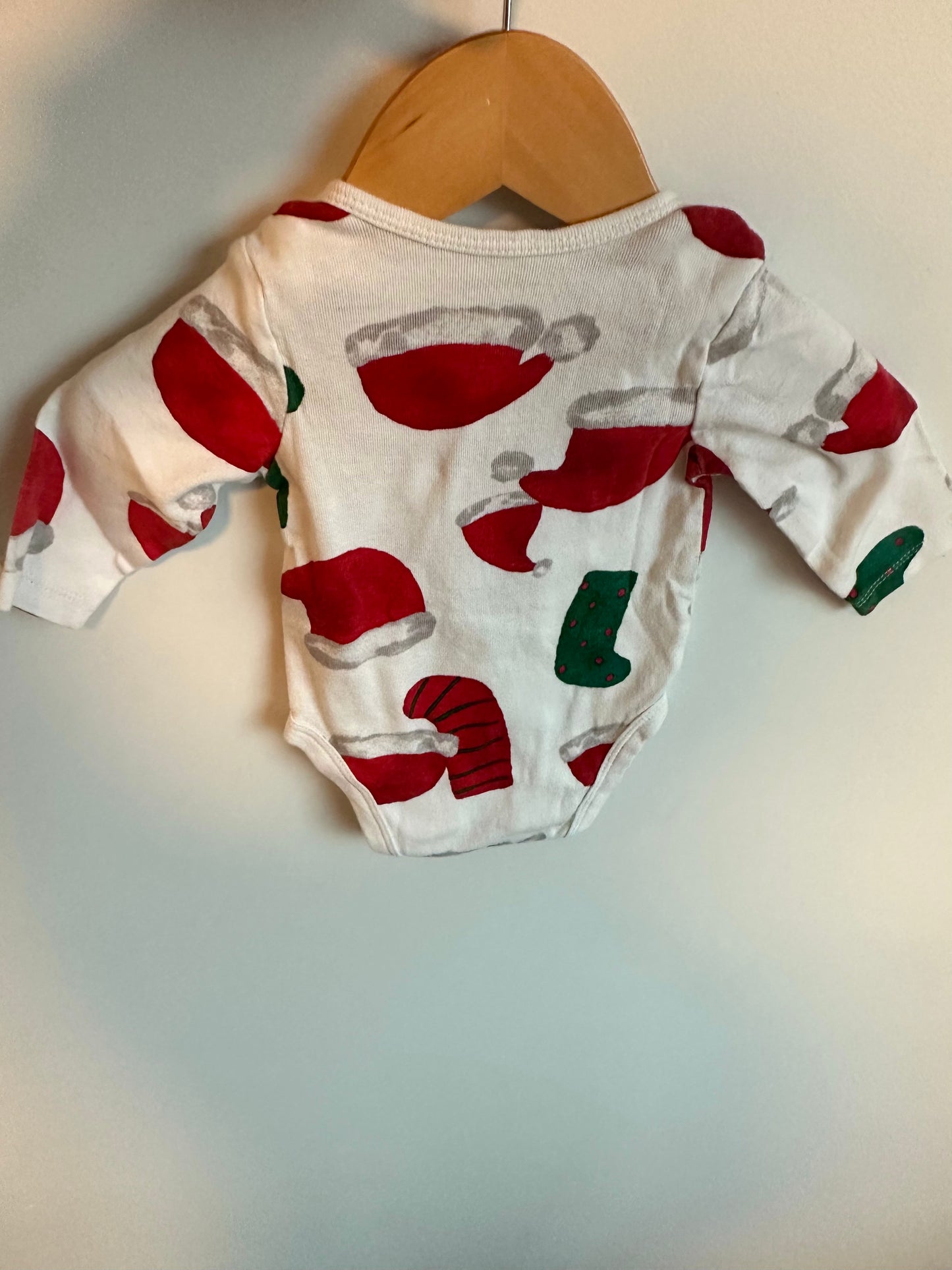 Christmas Hat + Stocking Bodysuit / 0-3m