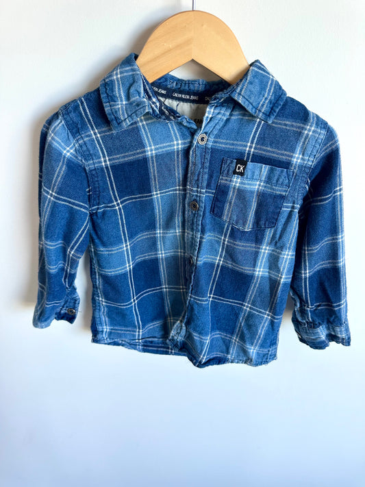 CK Button Up Blue Flannel / 3T