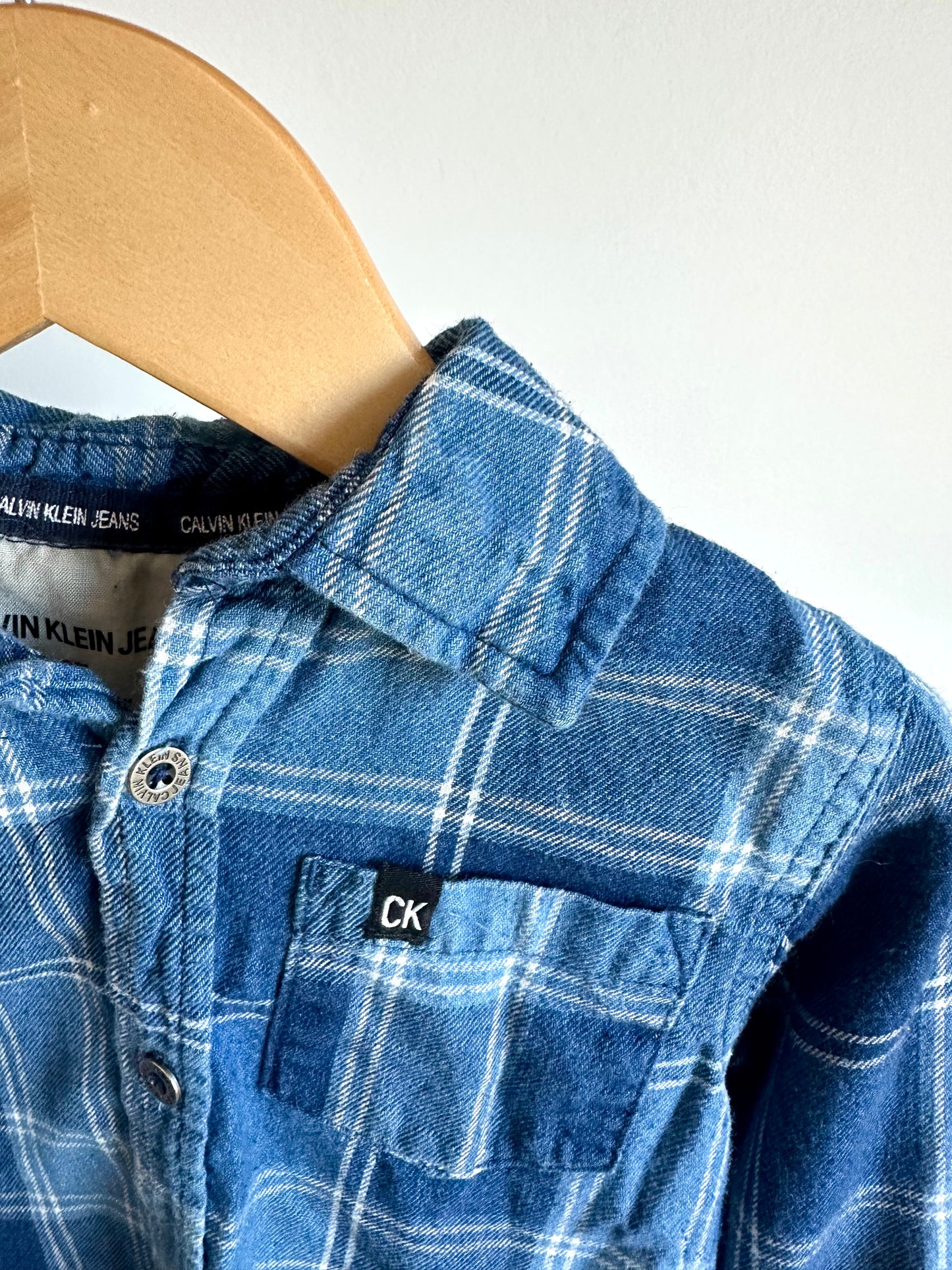 CK Button Up Blue Flannel / 3T
