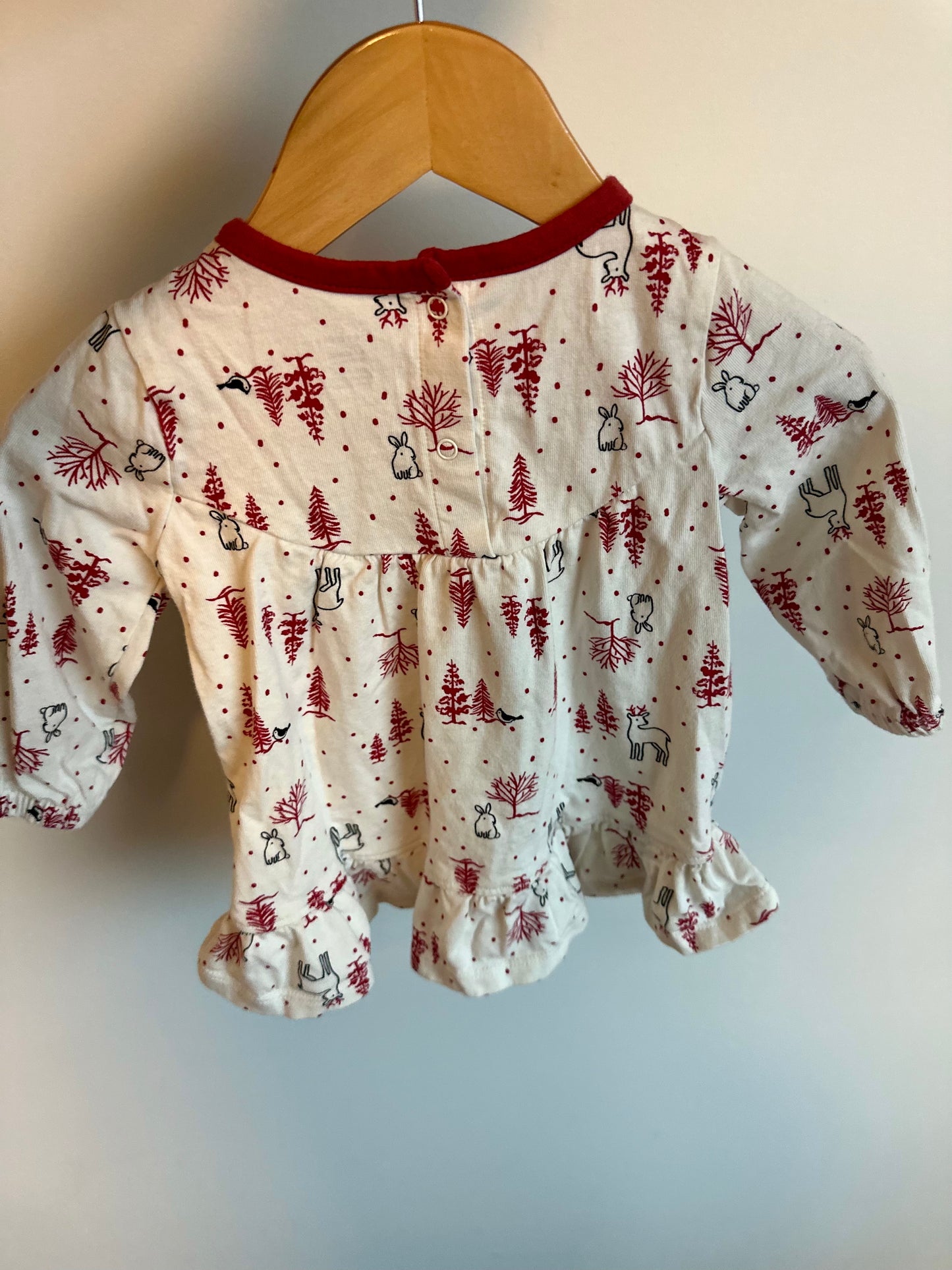 Christmas Woodland Animals Dress / 3-6m
