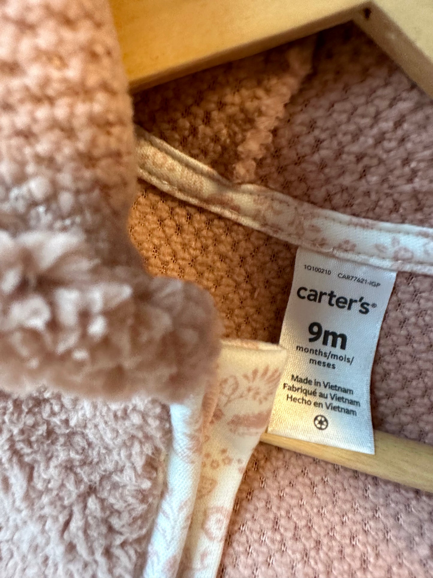 Floral Trim Hood Fleece Bunting Suit (With Tags) / 9m