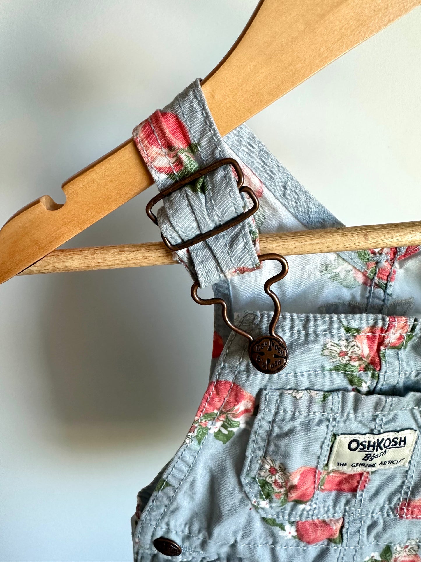Floral Dusty Blus Short Overalls / 9m