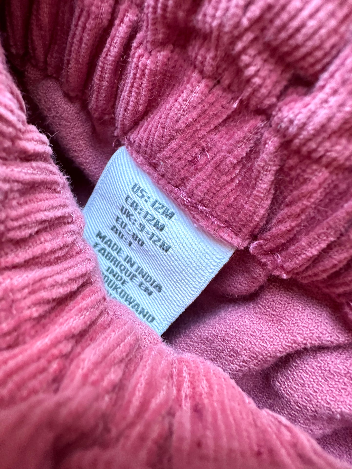 Pink Corduroy Wide Leg Pants / 12m