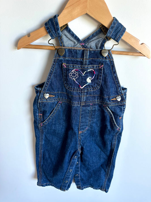 Heart Embroidery Denim Overalls / 12m
