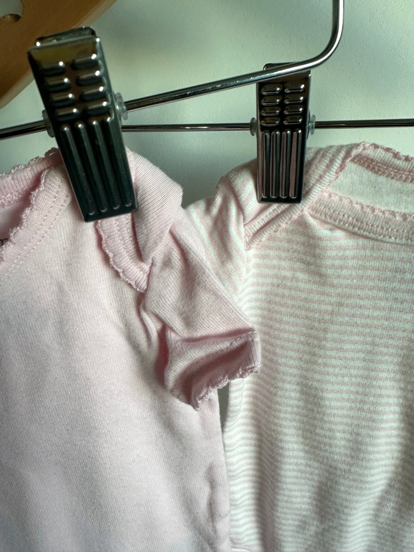 Pink + Striped Bodysuits (Set of 2) / 0m