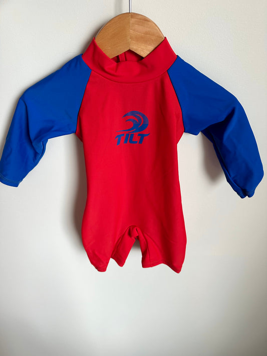 Red + Blue Swim Outfit / 3-6m