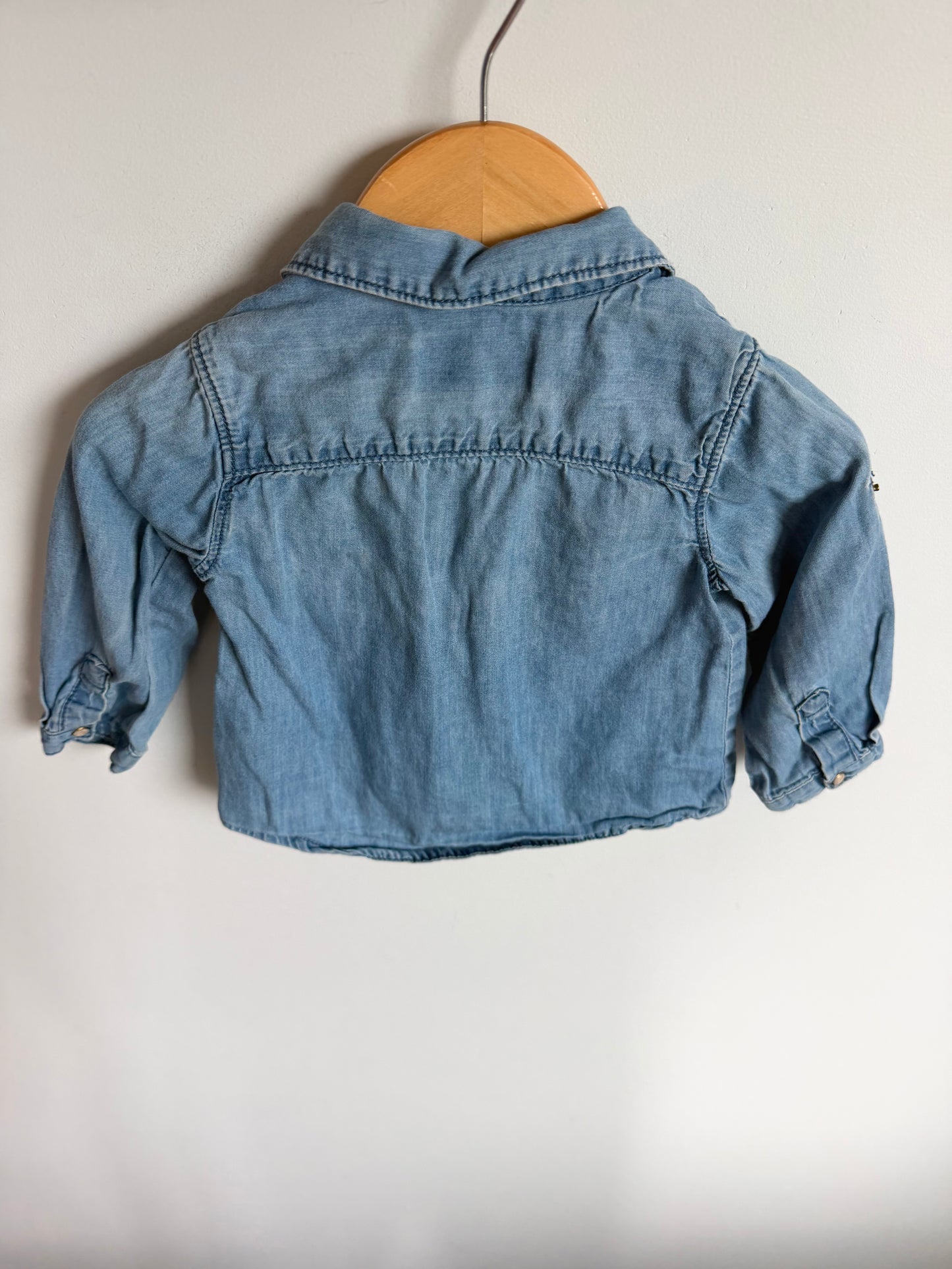 Zara Denim Like Snap Top / 9-12m