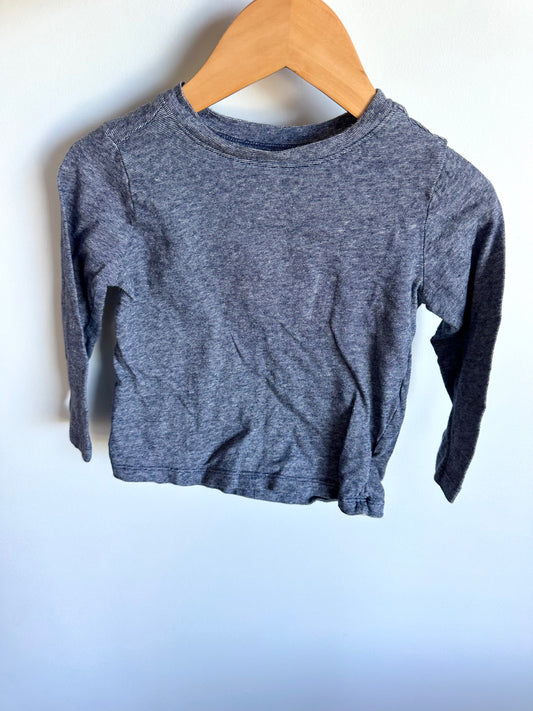 Navy Striped Long Sleeve Shirt / 2T