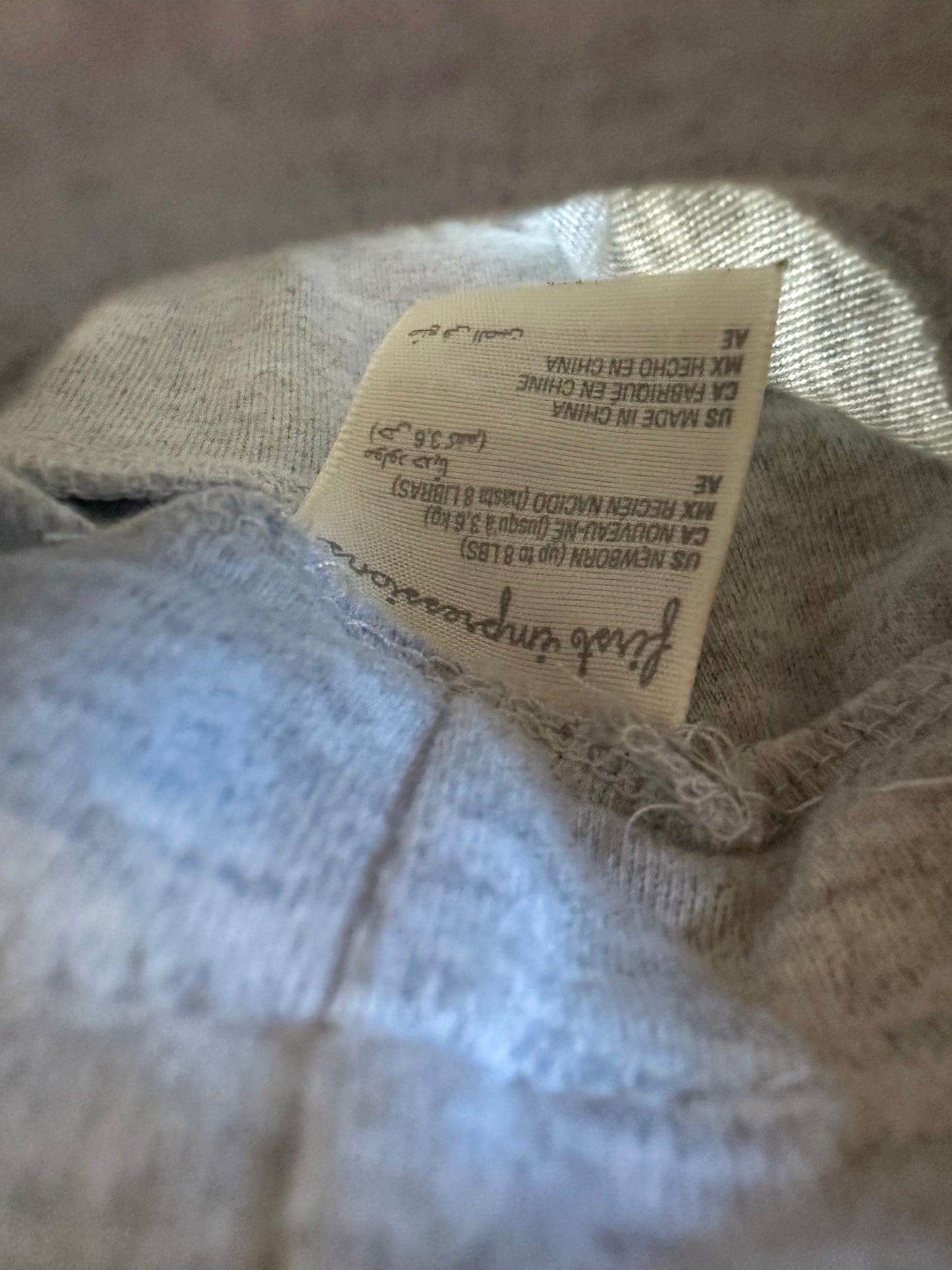 Grey Tapered Sweatpants / 0-3m