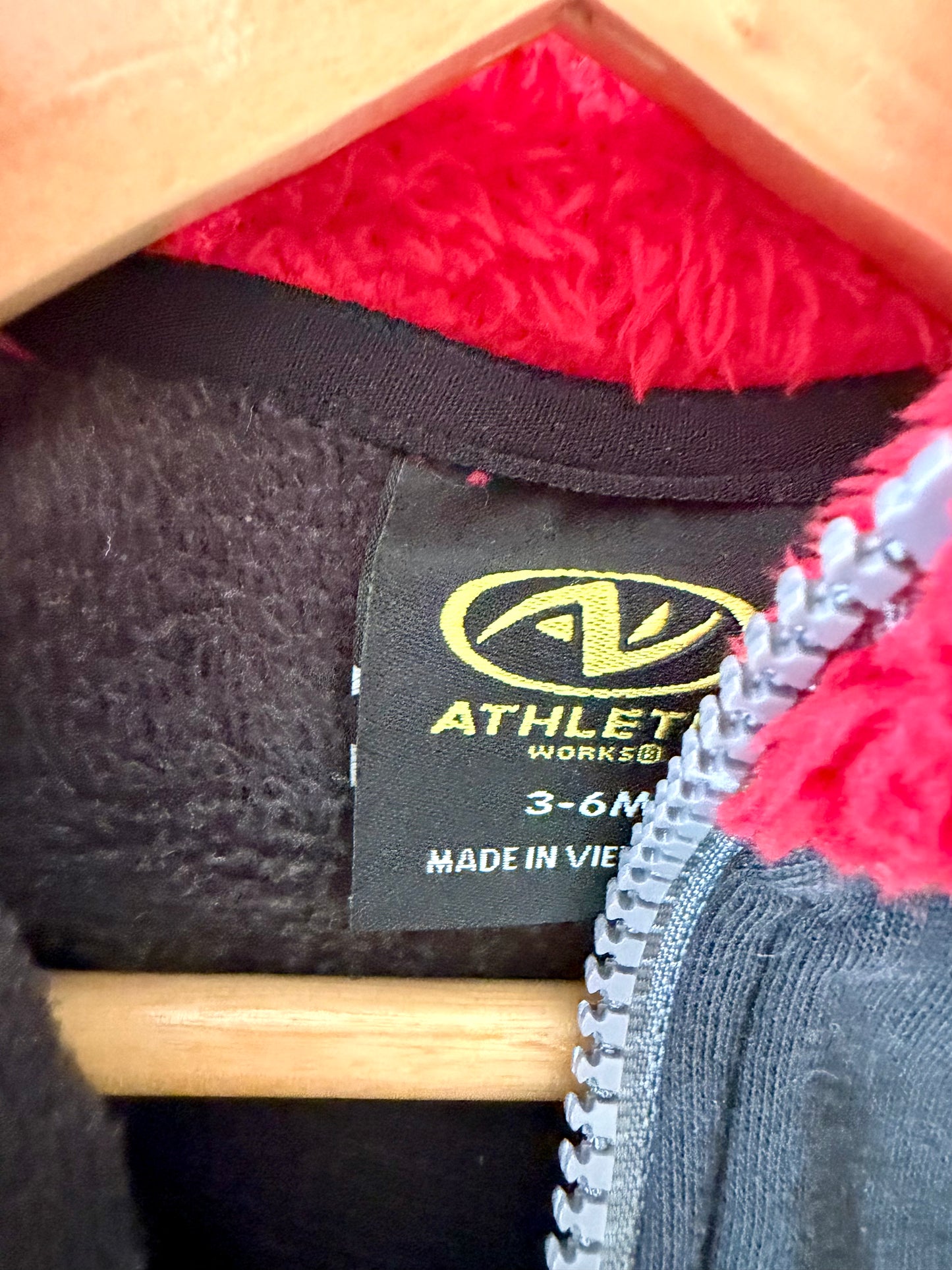 Red + Black Hoodie / 3-6m