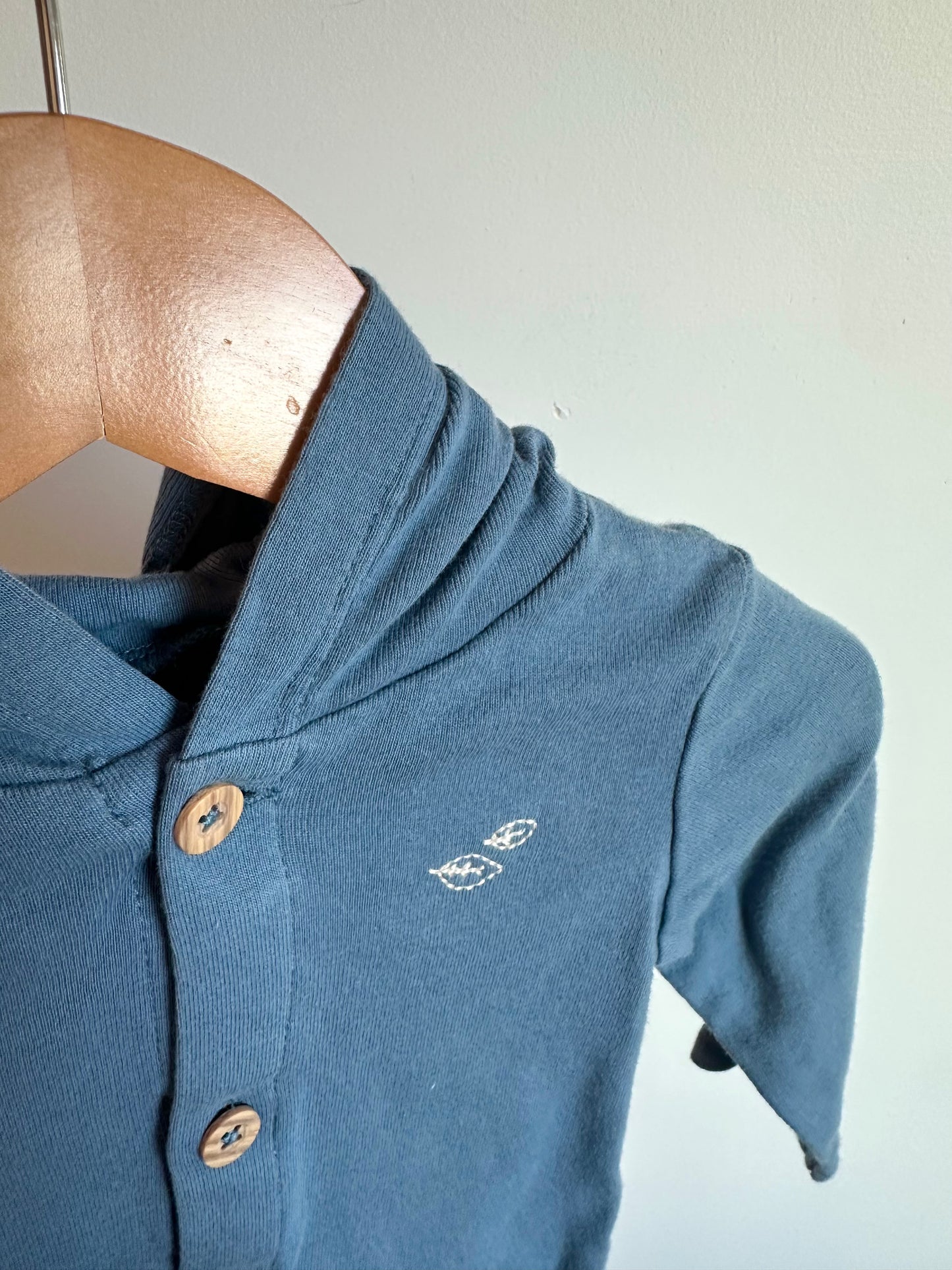Blue Leaf Button Sweater / 9m