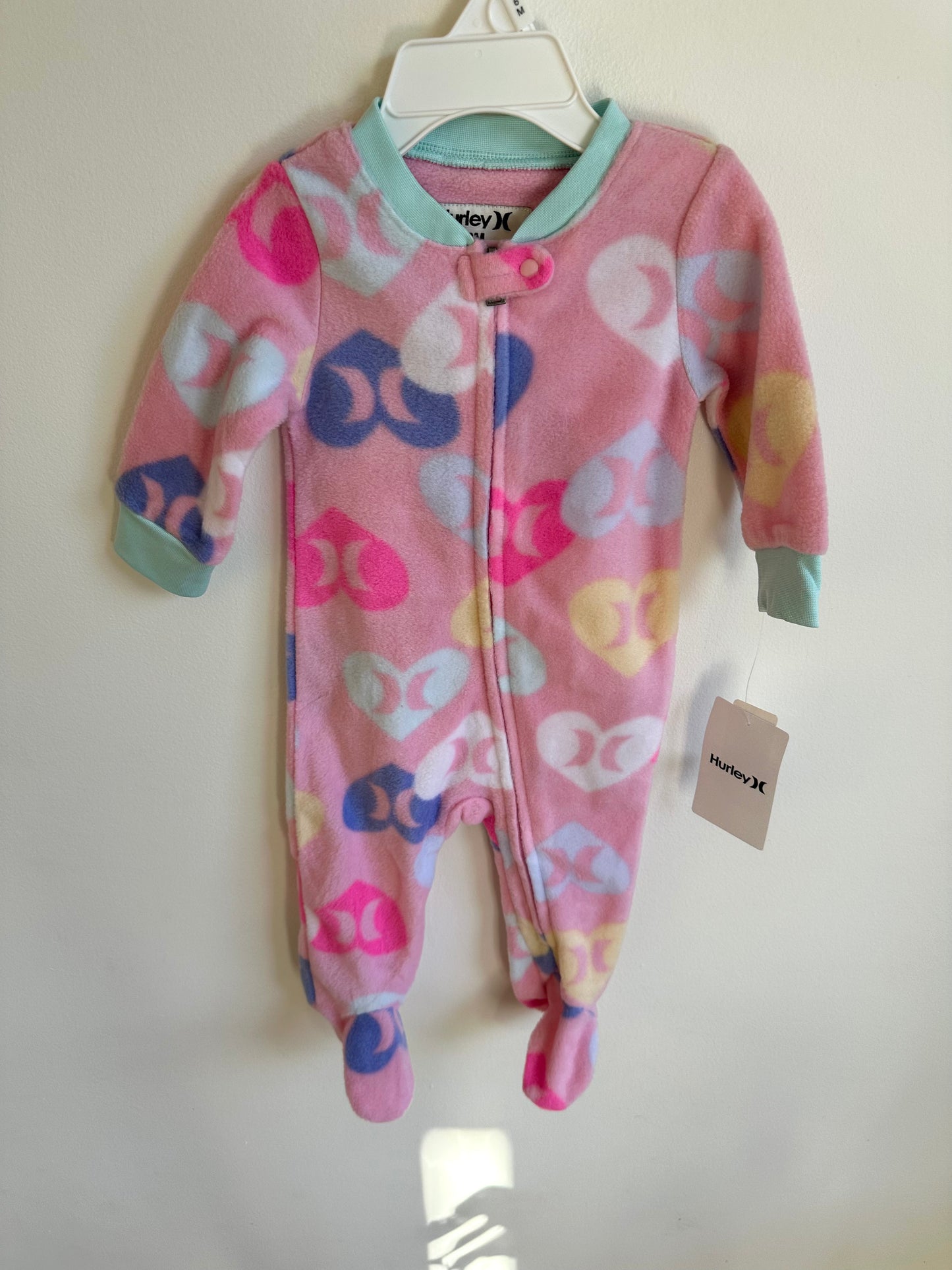 Hurley Heart Fleece Sleeper (With Tags) / 6m