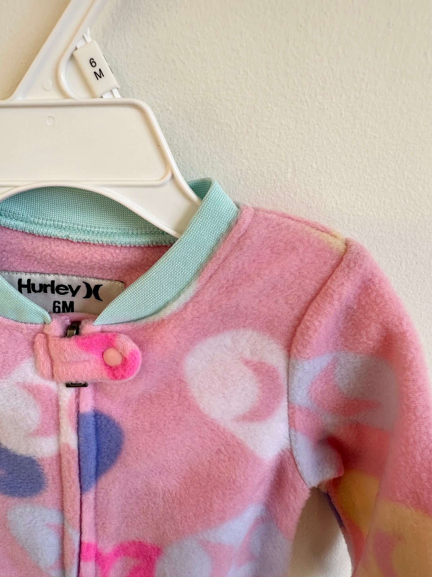 Hurley Heart Fleece Sleeper (With Tags) / 6m