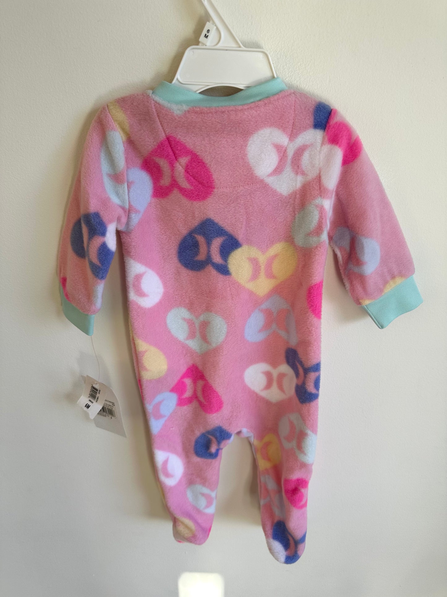 Hurley Heart Fleece Sleeper (With Tags) / 6m