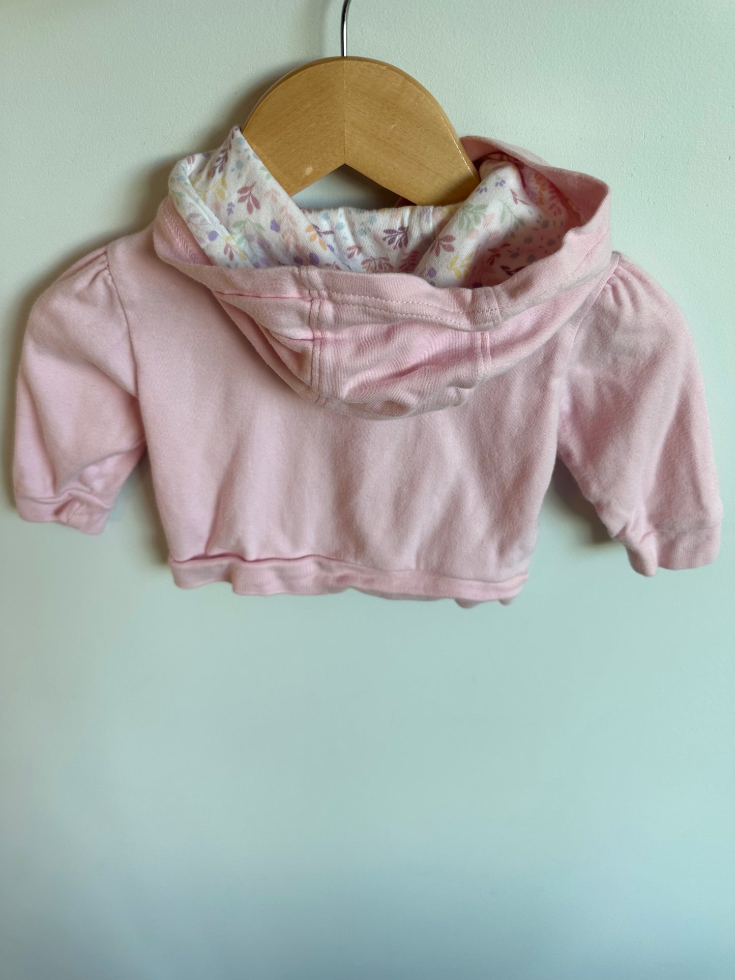 Pink Frill Hood Sweater / 3-6m