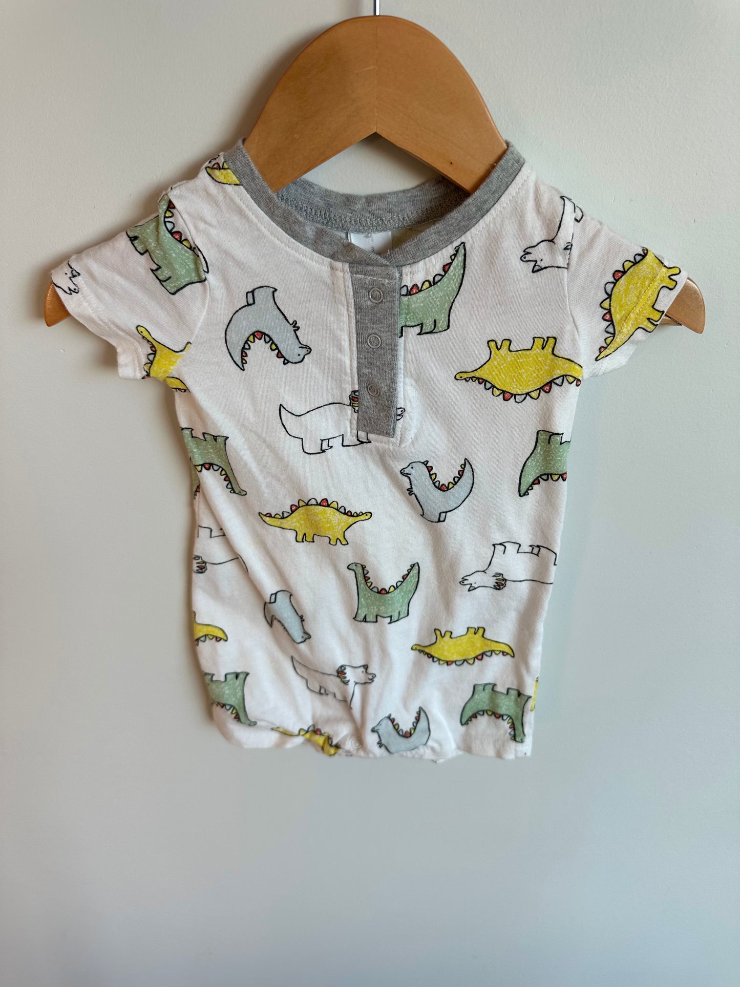 Dinosaur White Romper / 3m