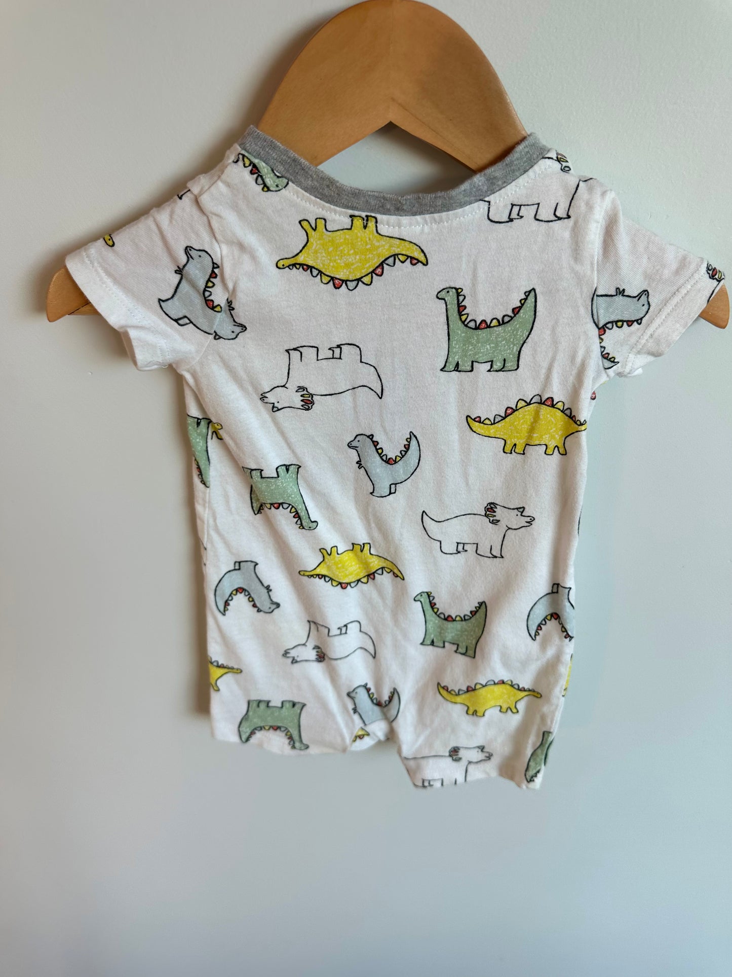 Dinosaur White Romper / 3m
