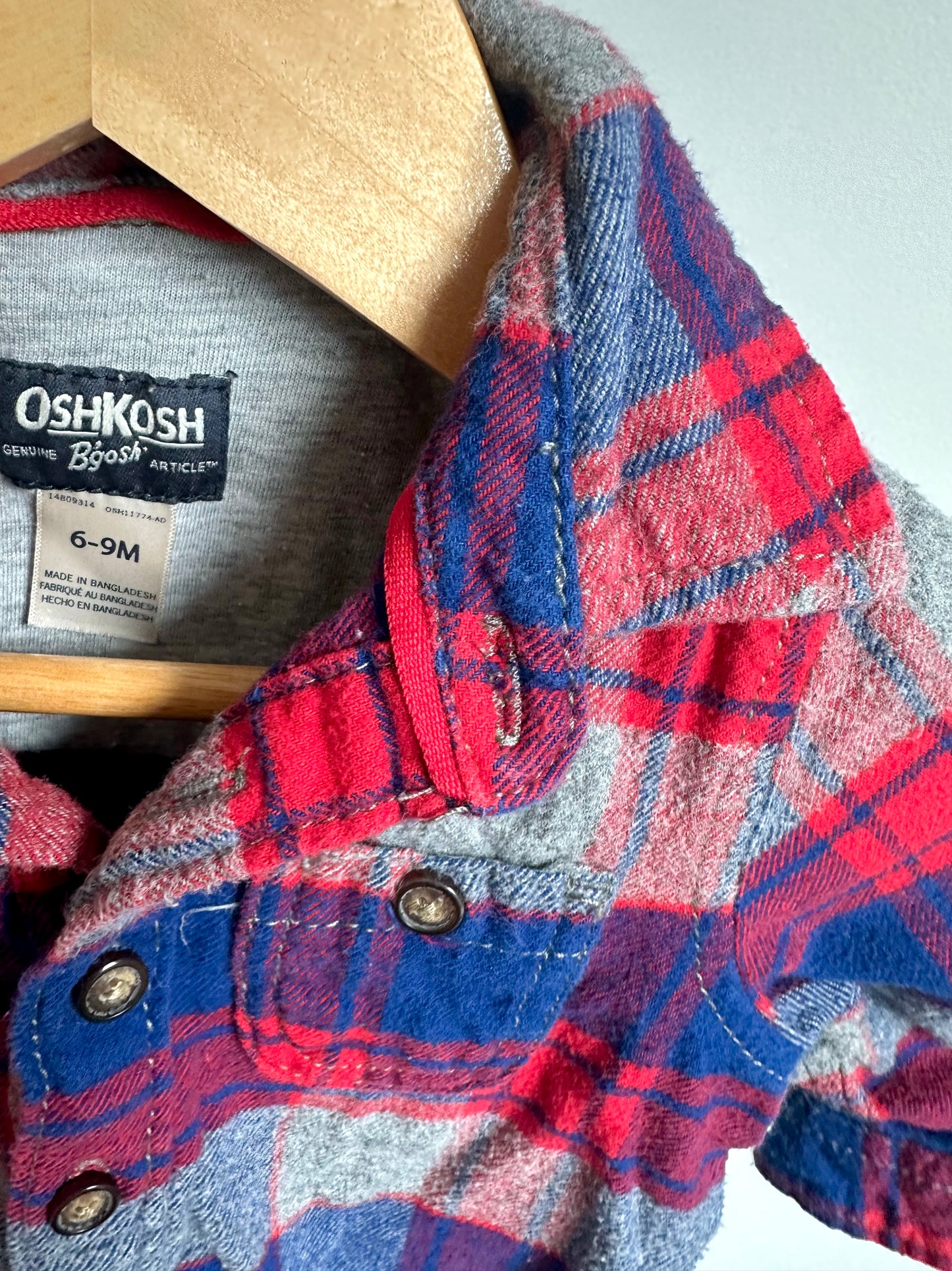 Plaid Collared Bodysuit / 6-9m
