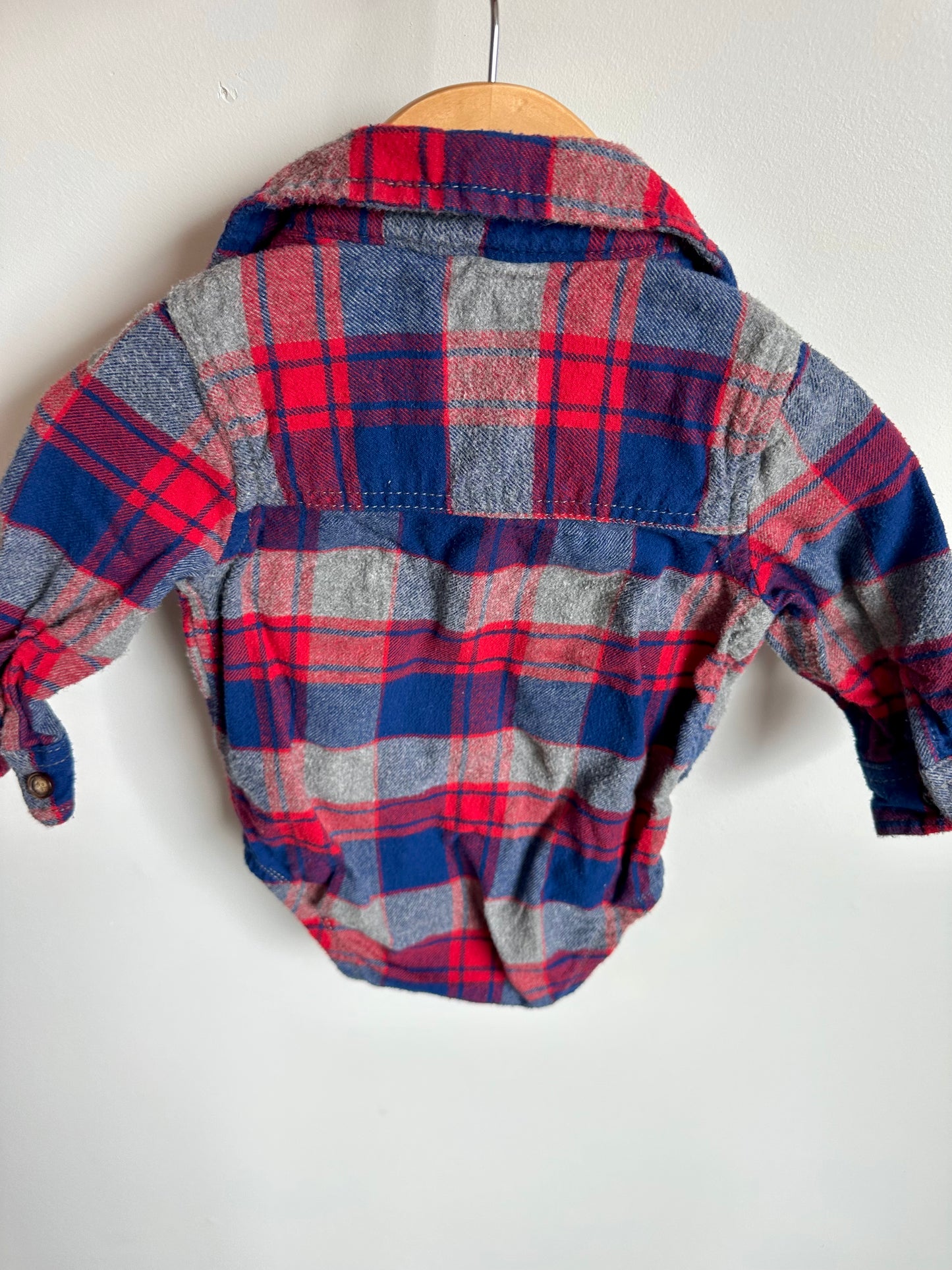 Plaid Collared Bodysuit / 6-9m