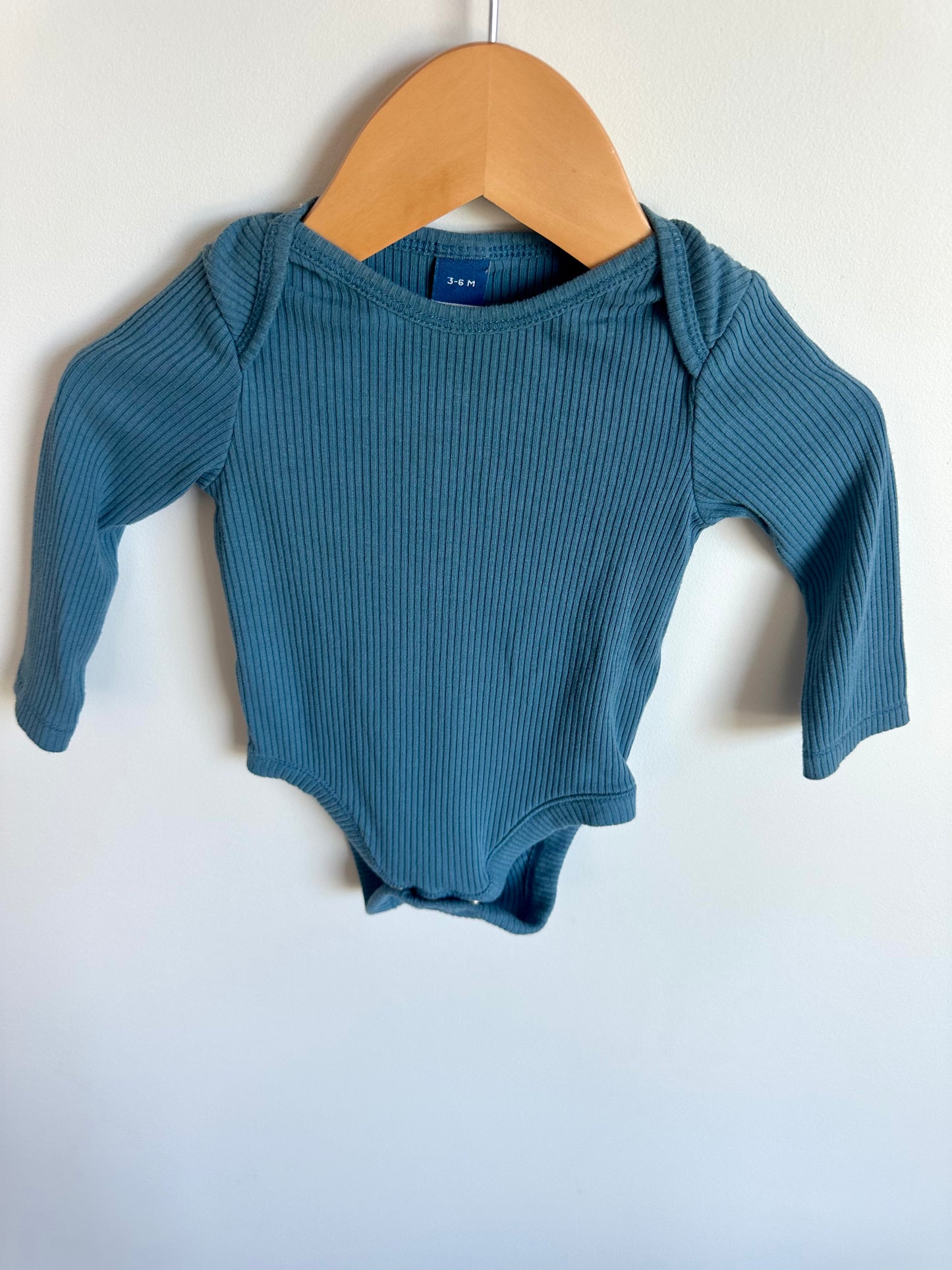 Blue Rib Bodysuit / 3-6m