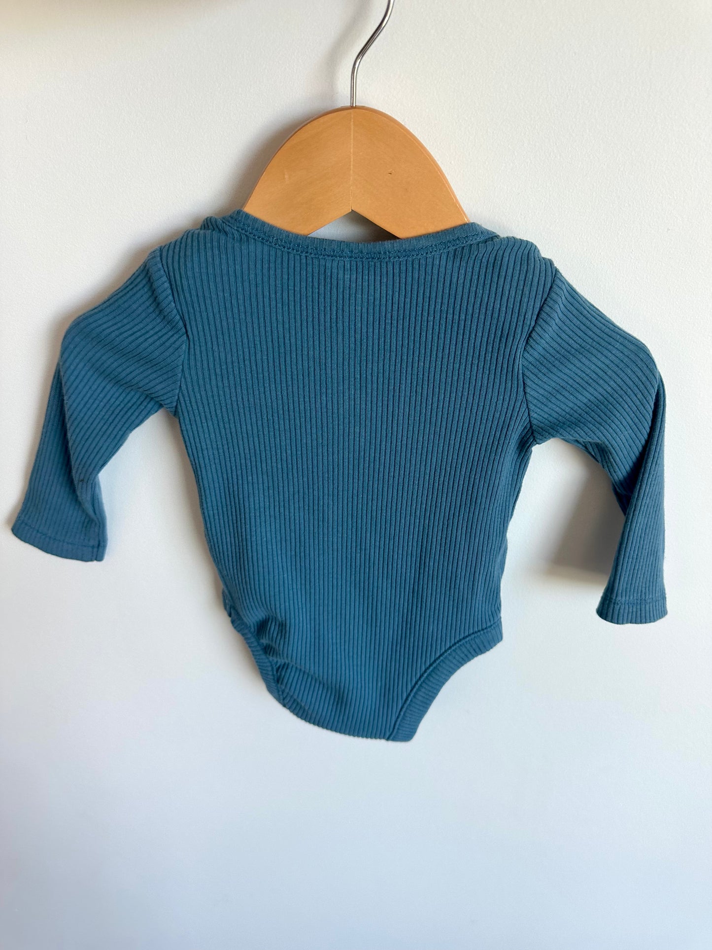 Blue Rib Bodysuit / 3-6m