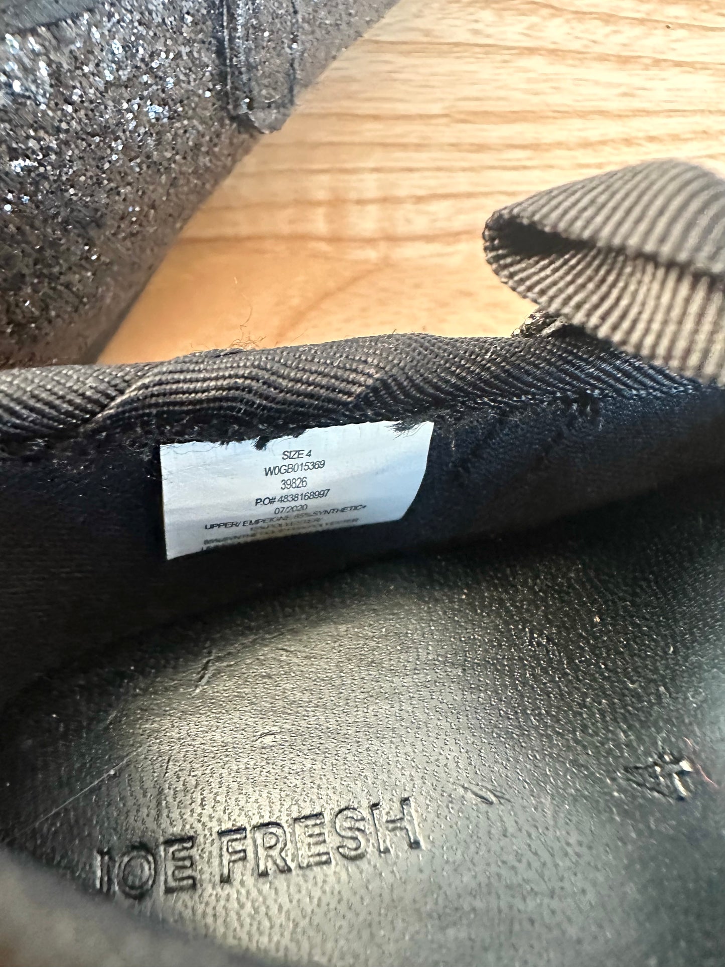 Black Sparkly Ballet Flats / Size 4 Toddler