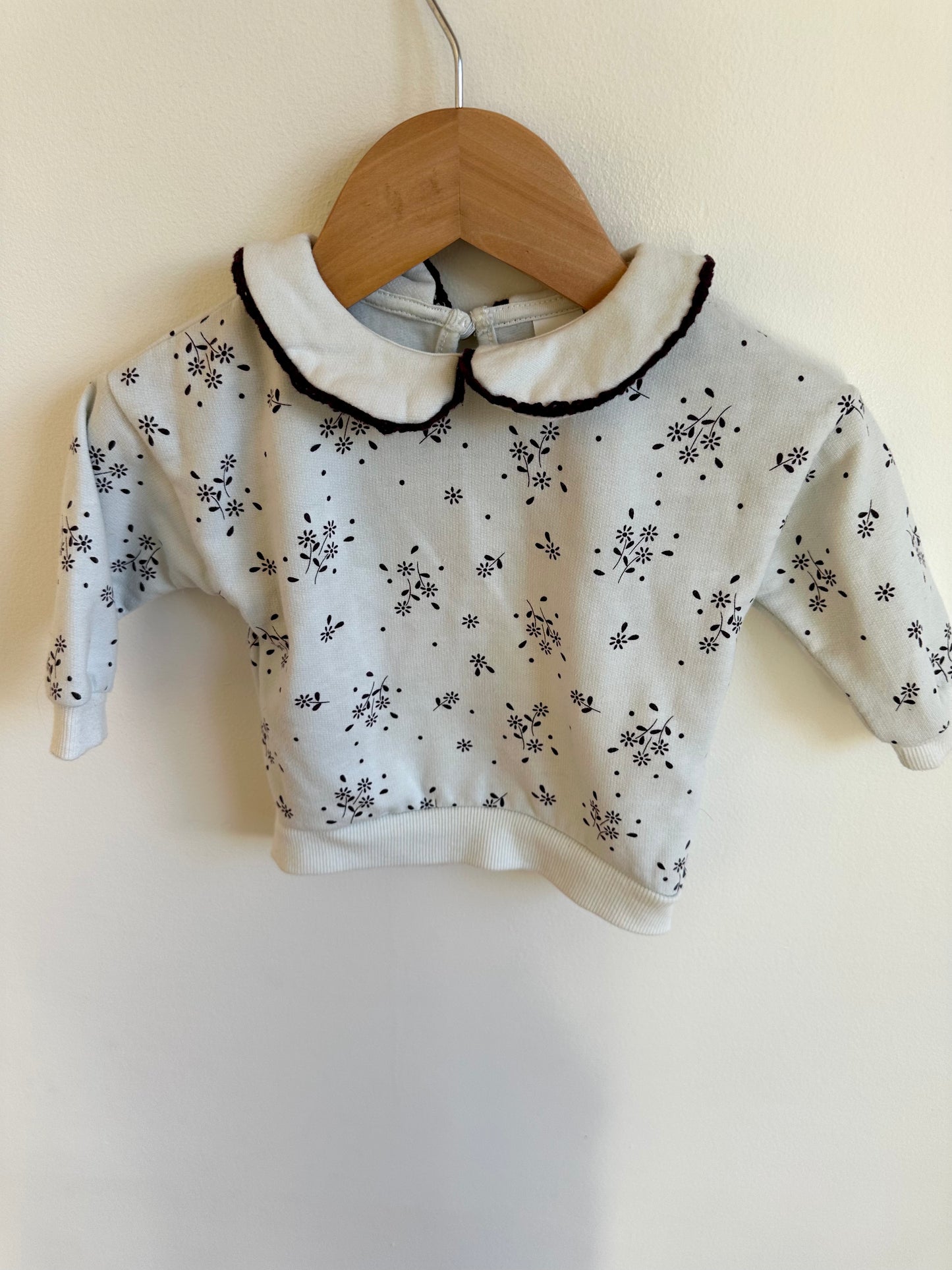 White Collared Plant Sweater / 6m