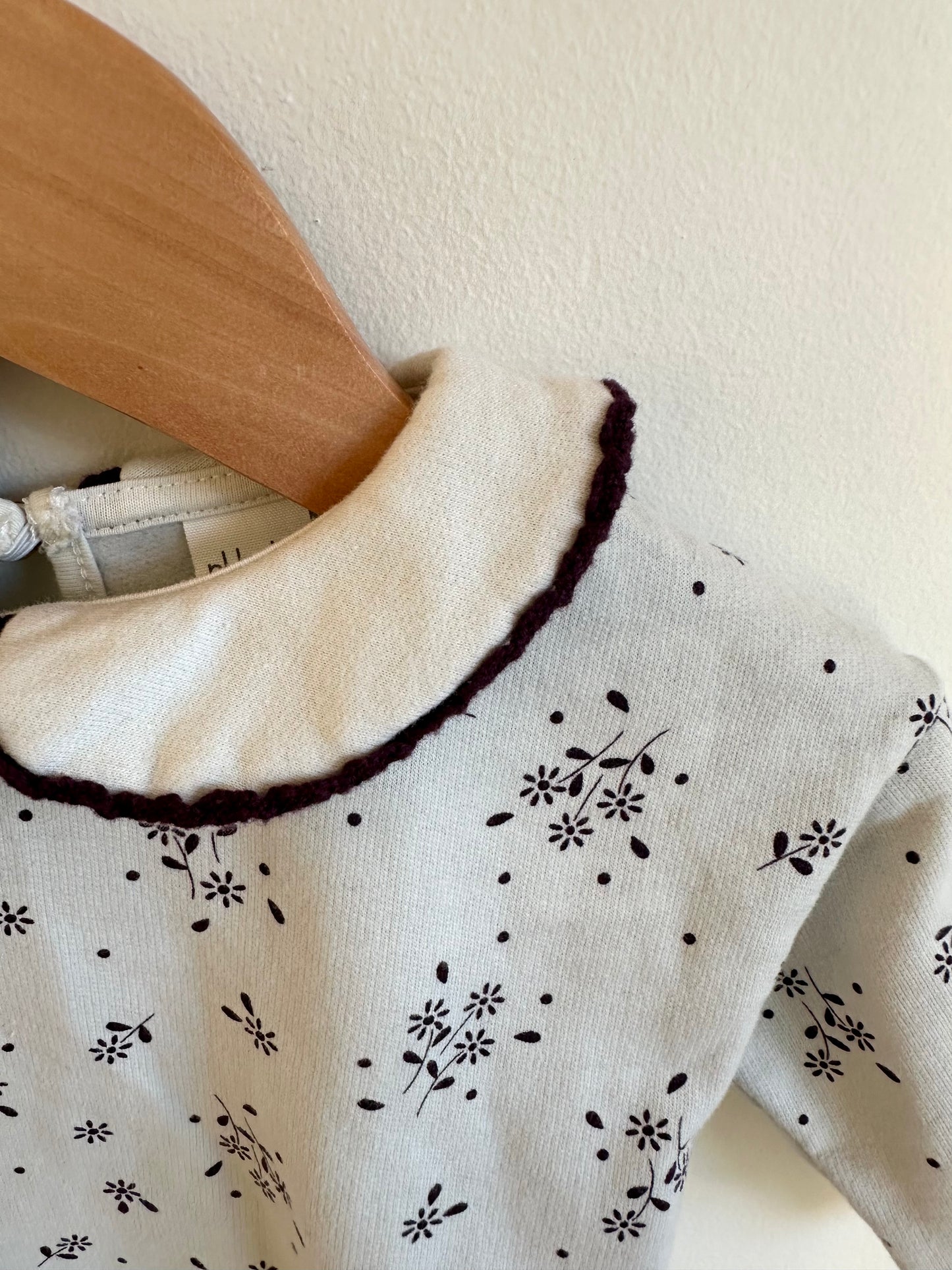 White Collared Plant Sweater / 6m