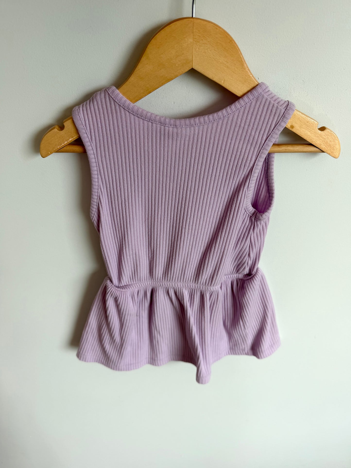 Periwinkle Ribbed Peplum Top / 5T