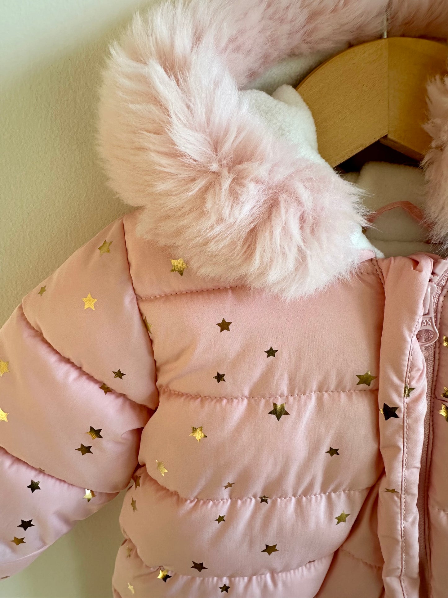 Pink Star Bunting Suit / 0-3m