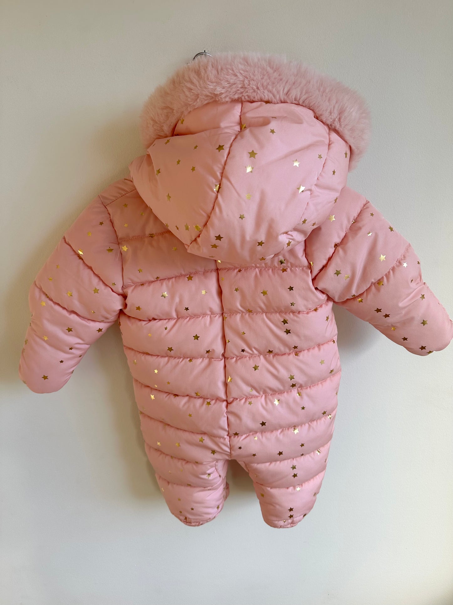 Pink Star Bunting Suit / 0-3m