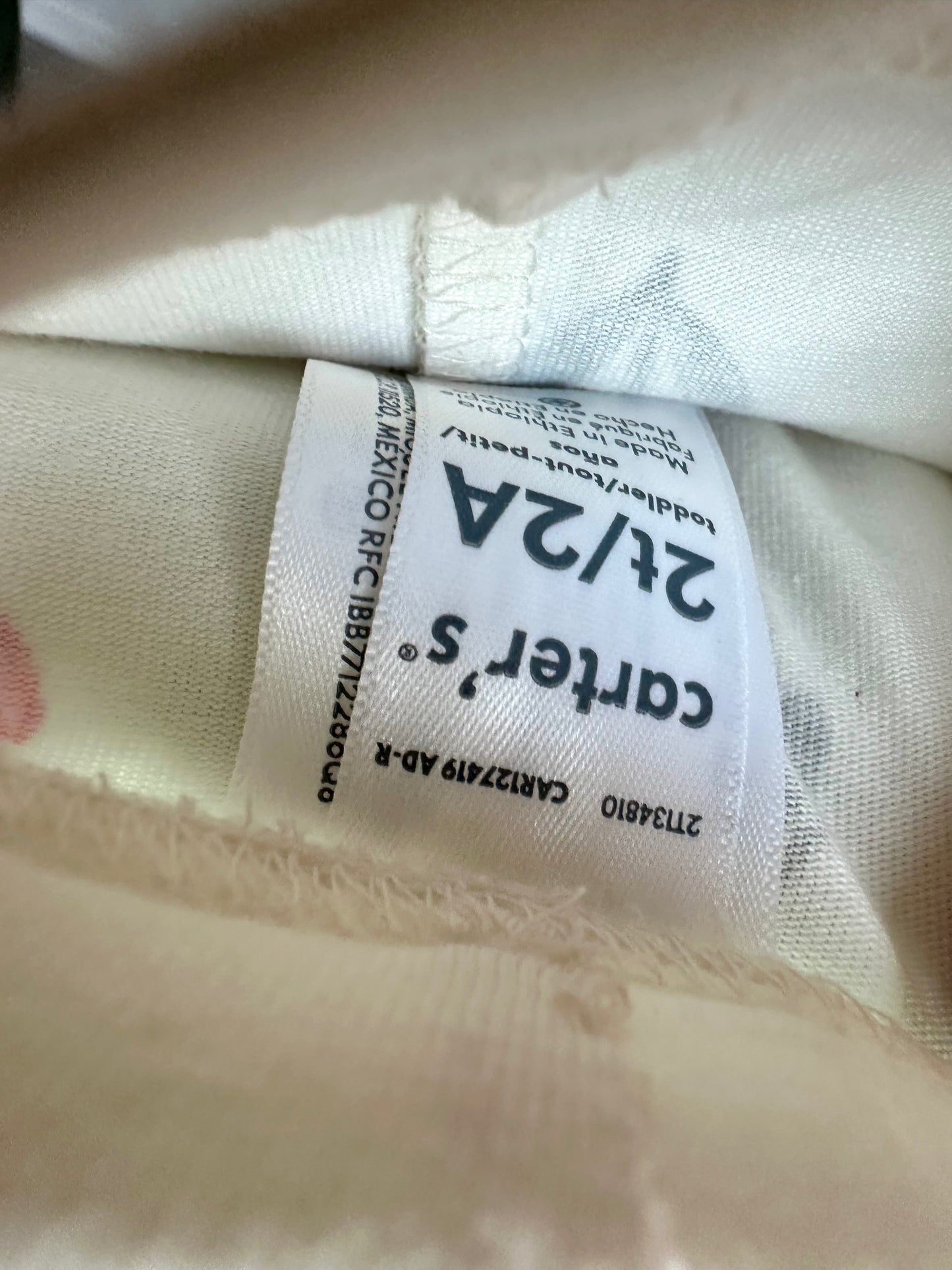 White Pink Flower Biker Shorts / 2T