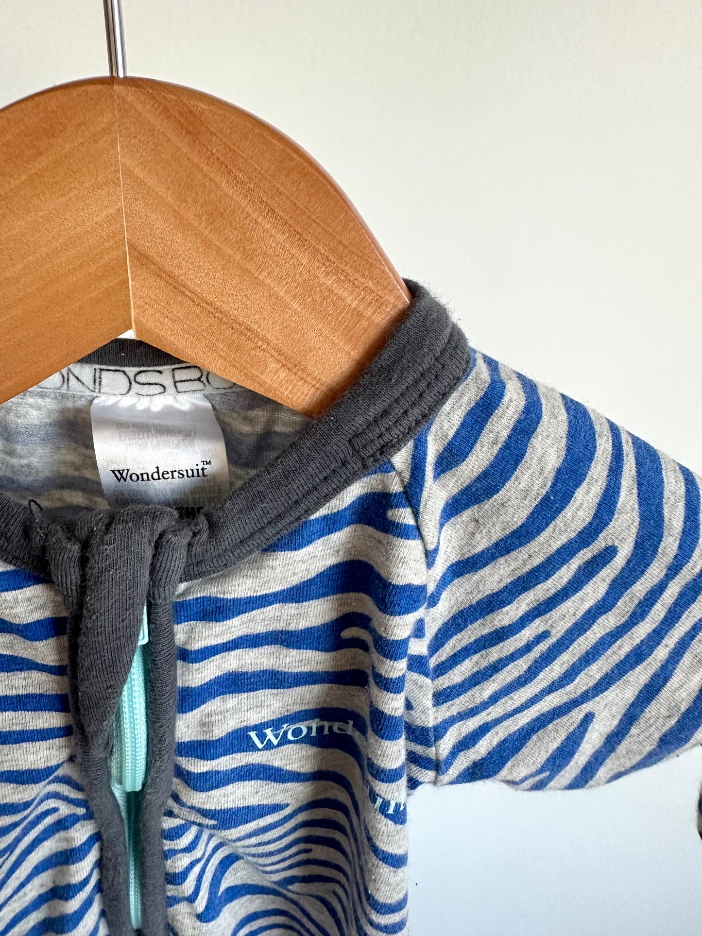 Bonds Blue Stripe Wondersuit Sleeper / 0-3m