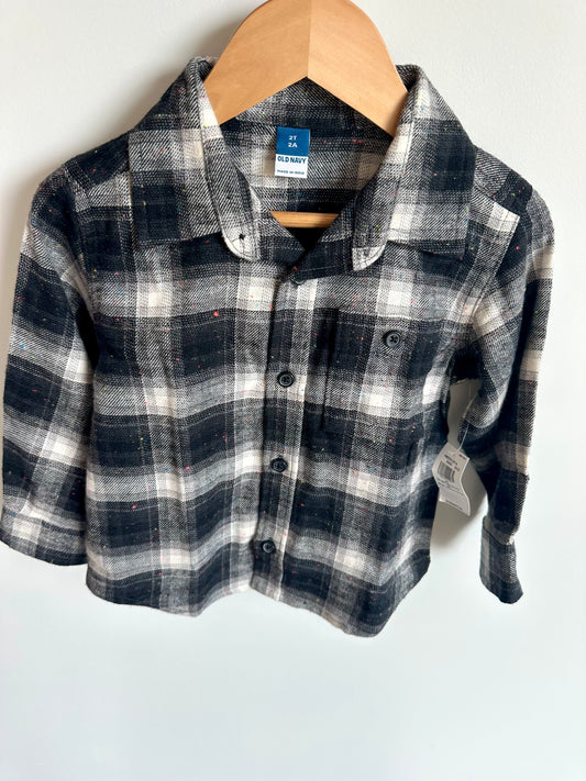 Black + White Speckled Top (With Tags)/ 2T