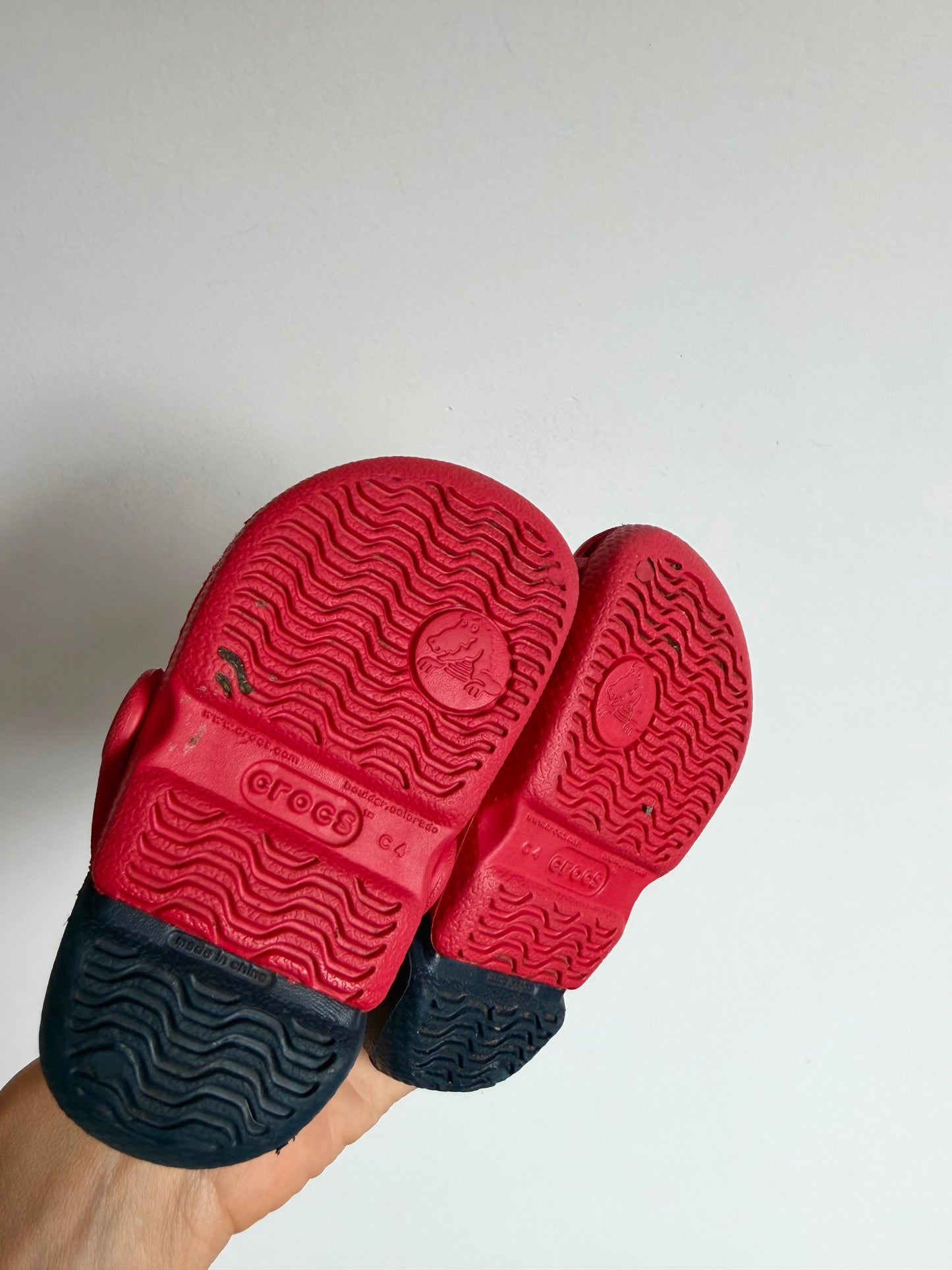Red + Black Croc Sandals / 4 Infant