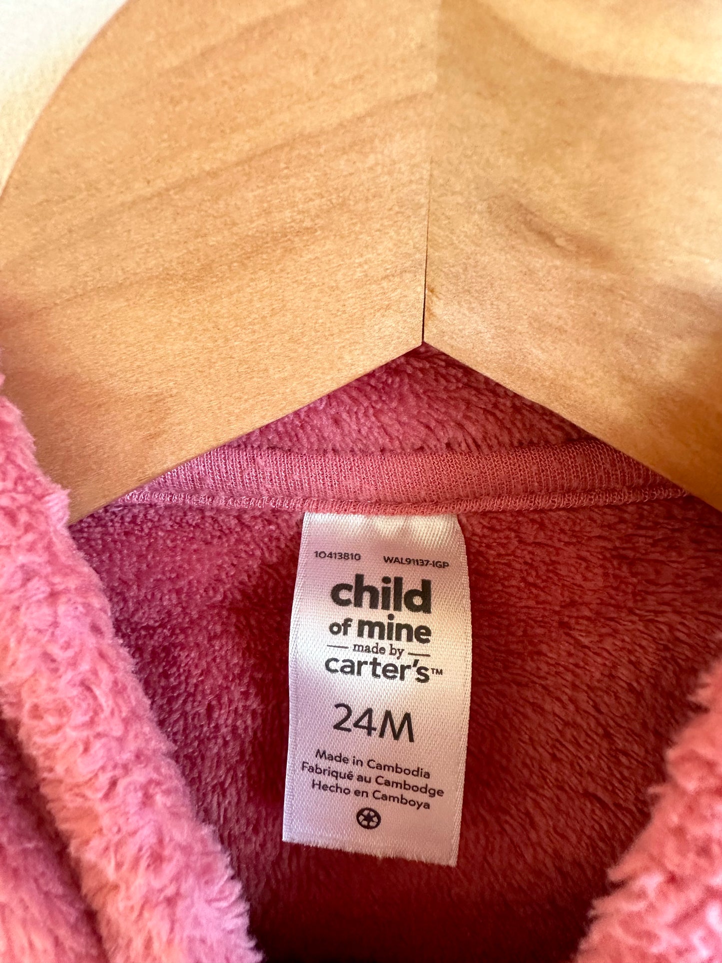 Pink Fleece Hoodie / 24m