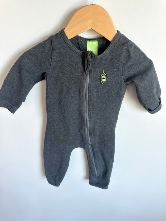 Peekaboo Beans Grey Jumpsuit / 6-12m