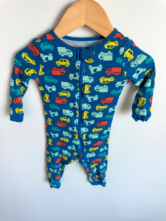 Blue Car Footless Sleeper / 6-12m