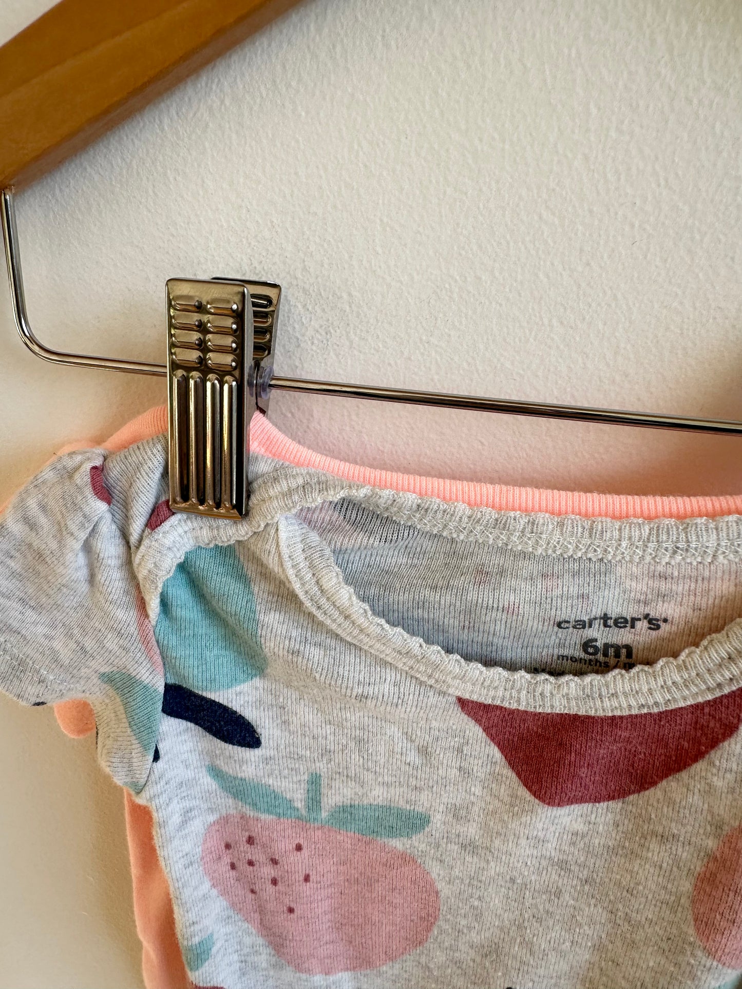 Set of 2 Bodysuits (Coral + Fruit) / 6m
