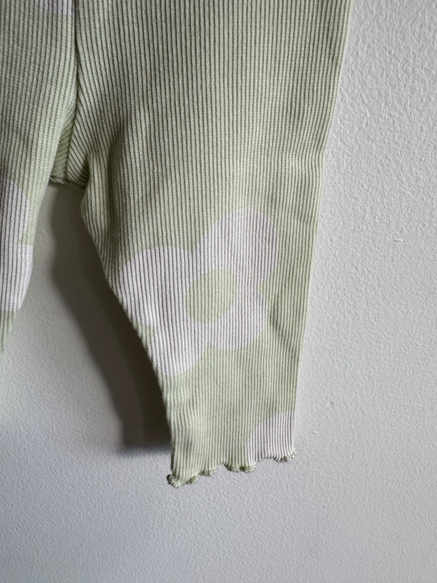 Pastel Green Flower Pants / 3-6m