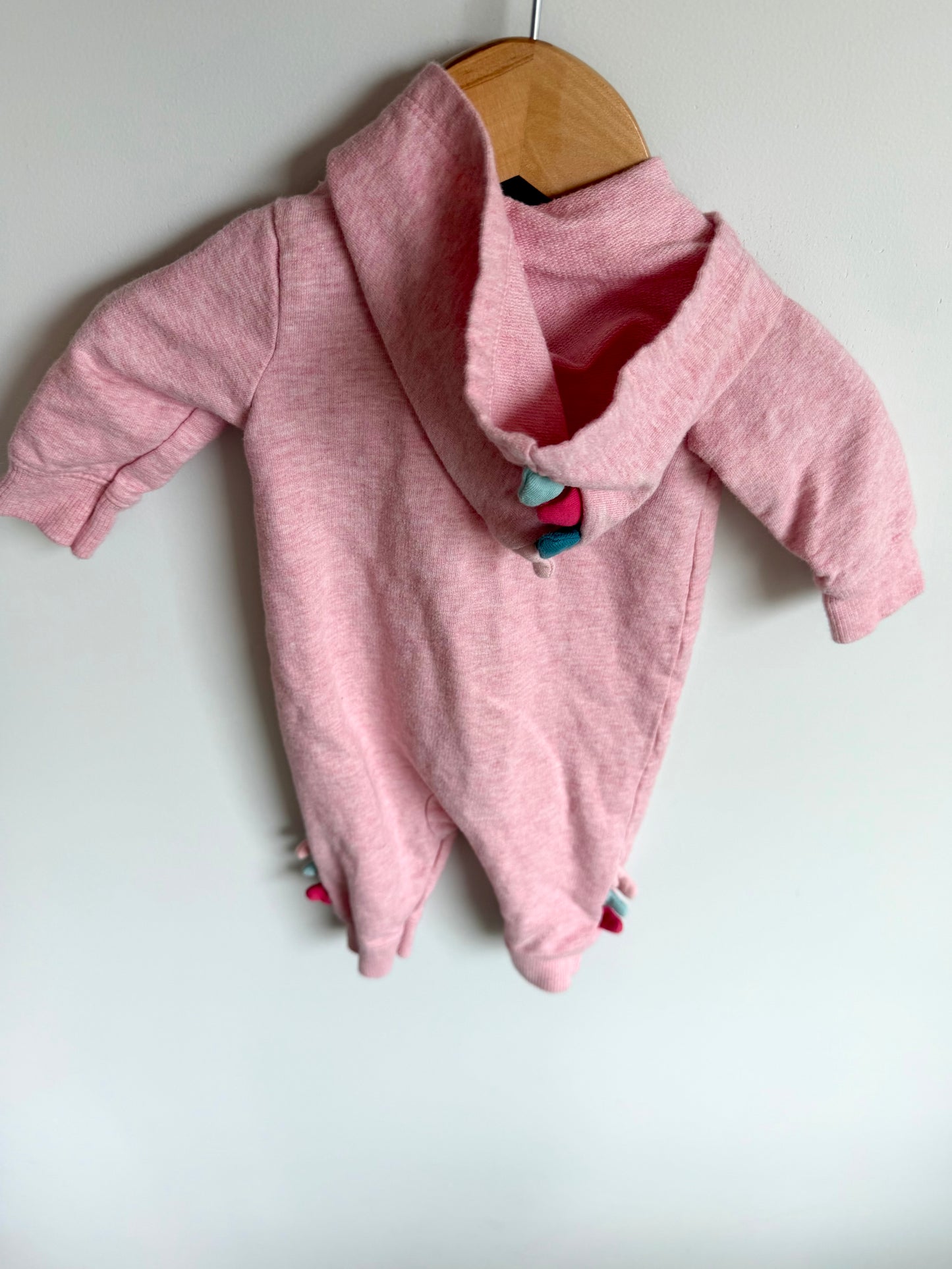 Pink Dino Zipper Jumpsuit / 3m