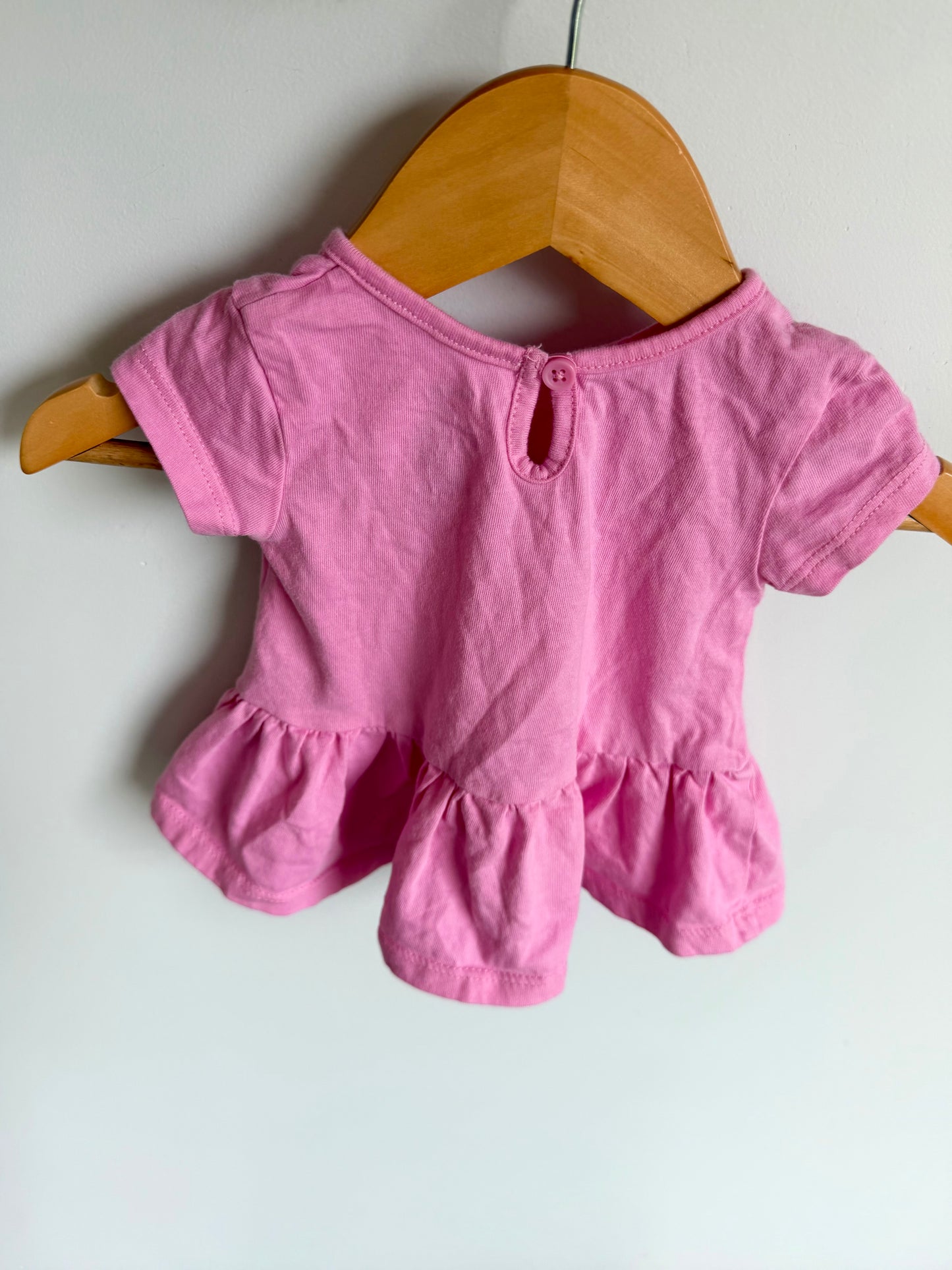 Pink Peplum Heart Top / 0-3m