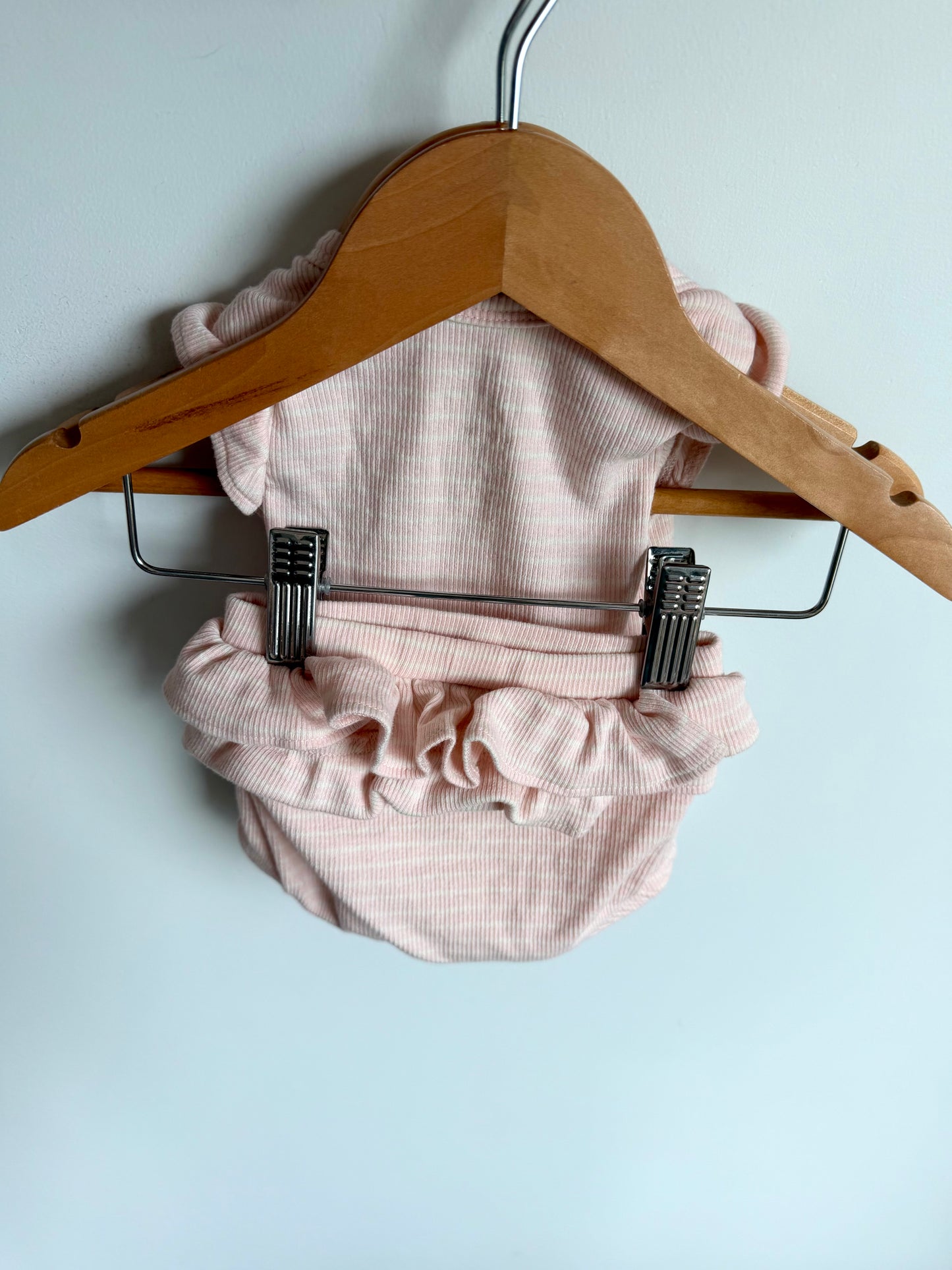 Blush Striped Top + Shorts Set / 3m