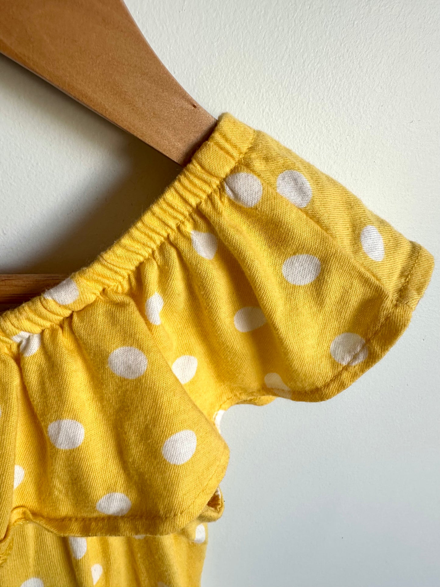 Yellow Polka Dot Ruffle Jumpsuit / 3T