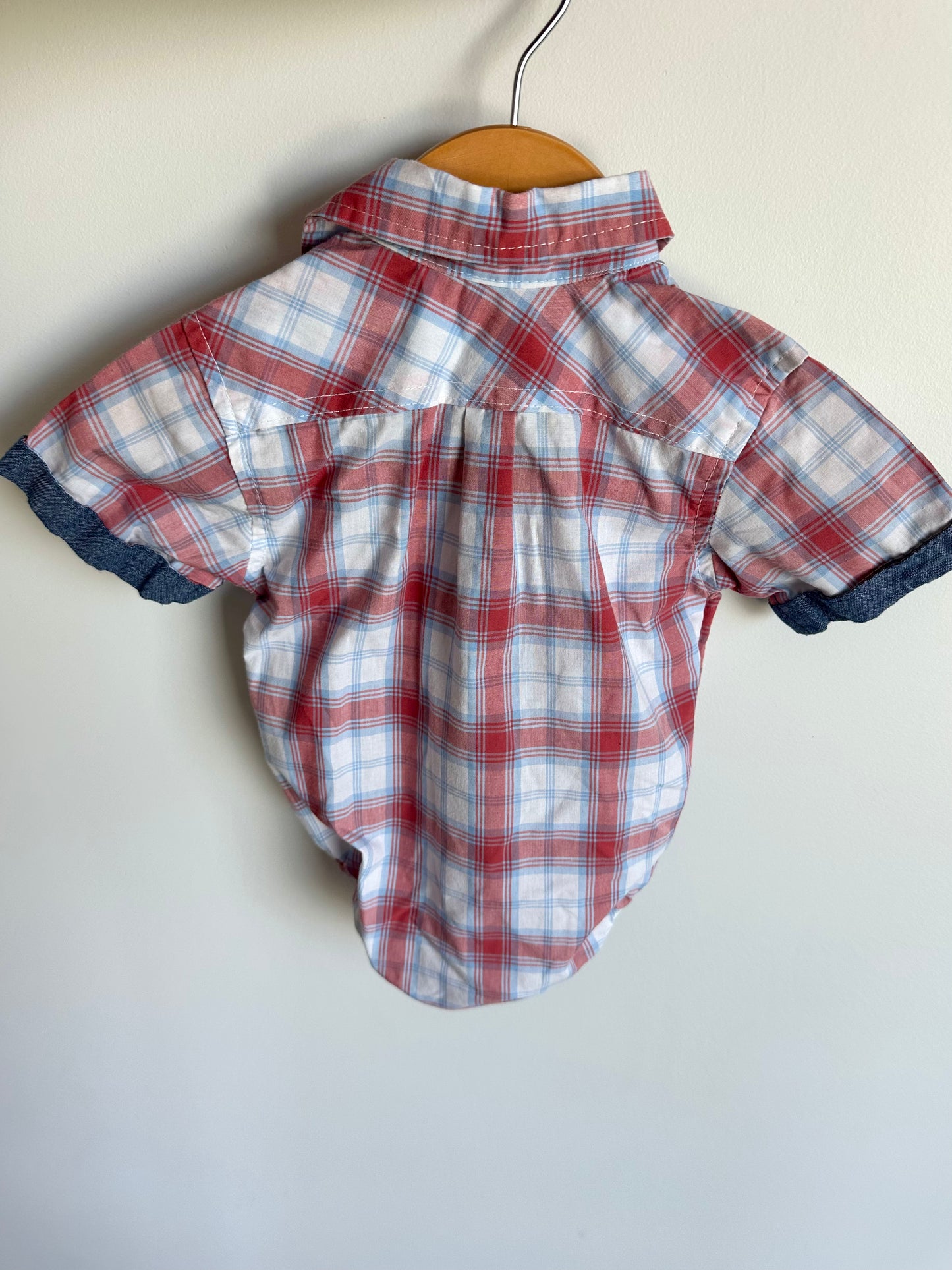 Plaid Collared Bodysuit / 3-6m